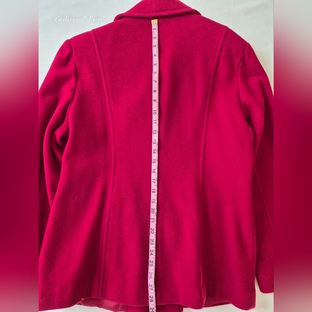 St. John’s Bay Fuchsia Pink Wool-Blend Pea Coat - Women's Large - Picture 5 of 11